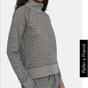 Theory Mock Neck Cotton Pullover, Size Medium